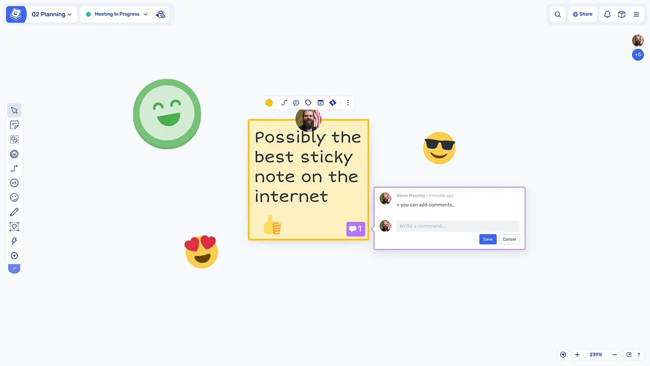 Create stickies anywhere on the board