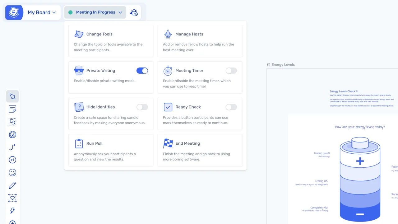 Guide the session with facilitation tools