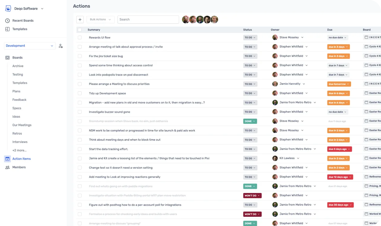 Track outcomes from your meetings to share progress insights
